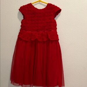 Elegant Scarlet Roses Girls Dress